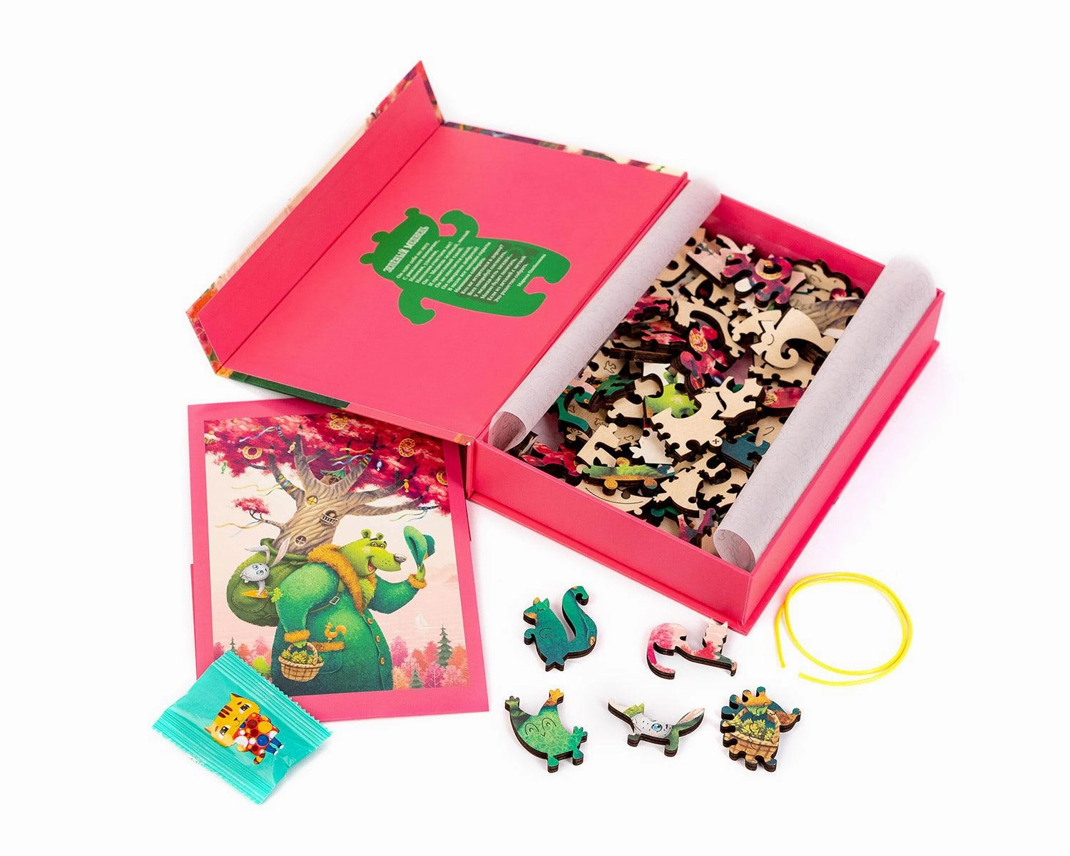 The Green Bear, 80 wooden puzzles  - DaVICI