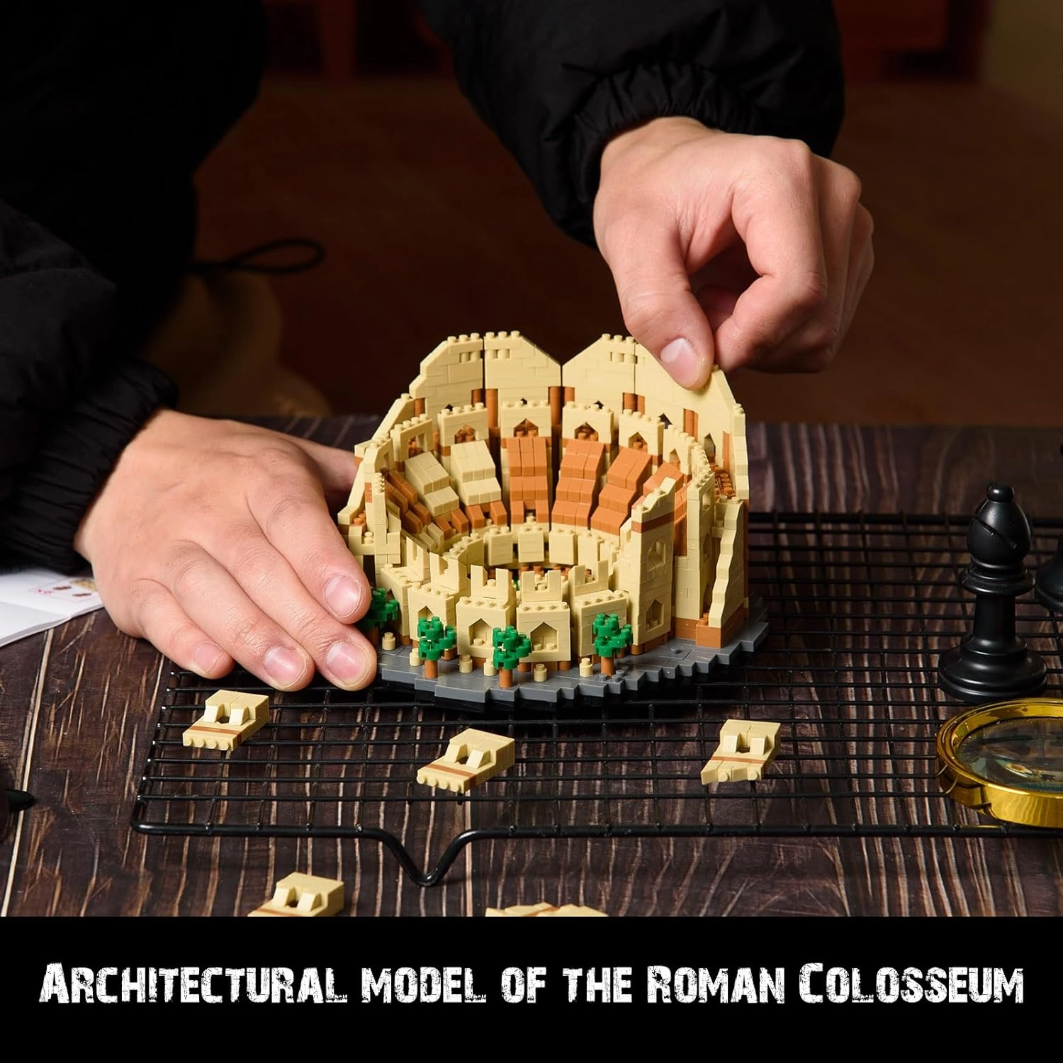 The Roman Colosseum Famous Landmark Model Set, 1500 pcs World Architecture Mini Diamond Blocks Bricks, Building Toy 3D Puzzle for Adults 14 Teens