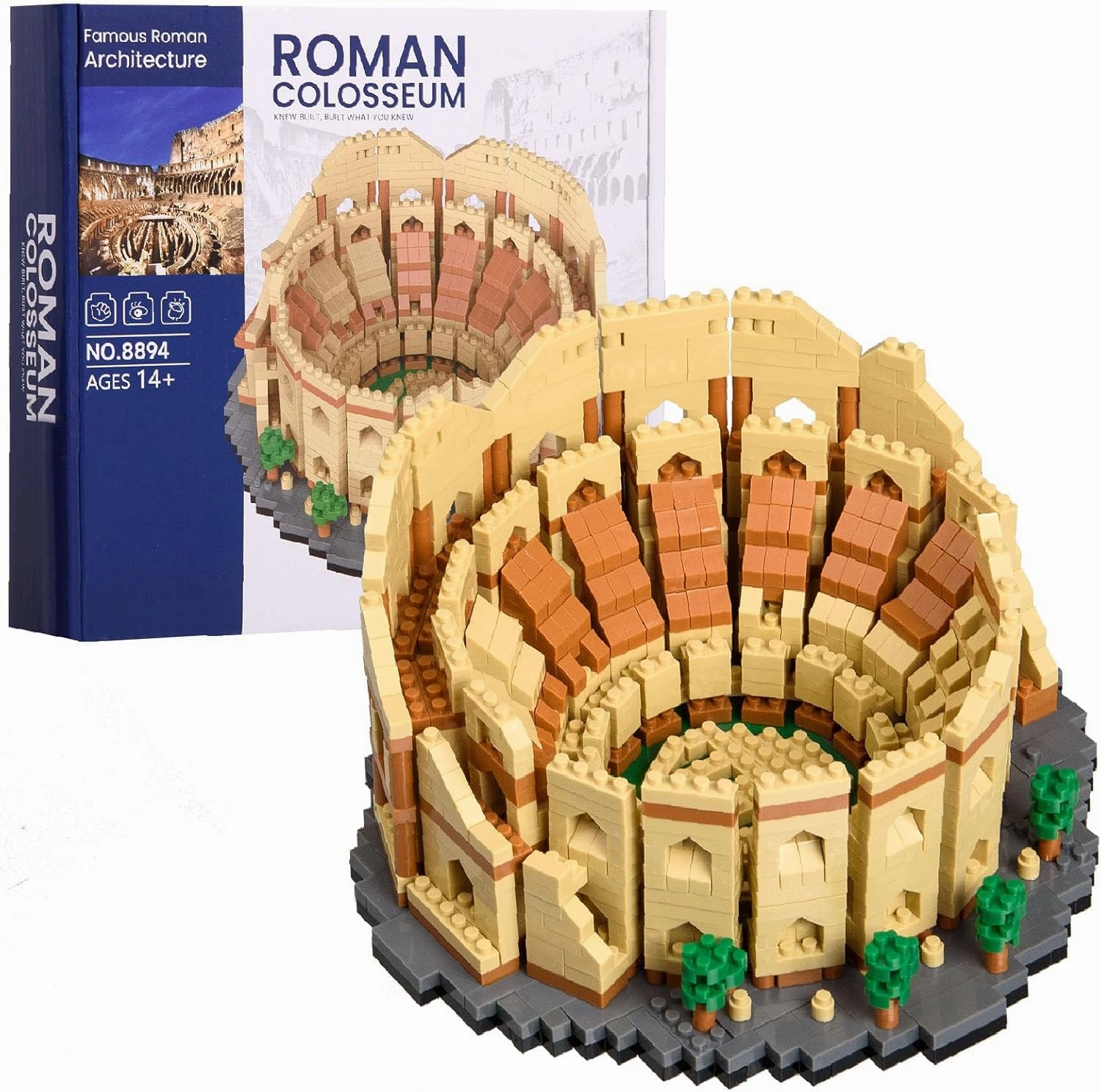 The Roman Colosseum Famous Landmark Model Set, 1500 pcs World Architecture Mini Diamond Blocks Bricks, Building Toy 3D Puzzle for Adults 14 Teens