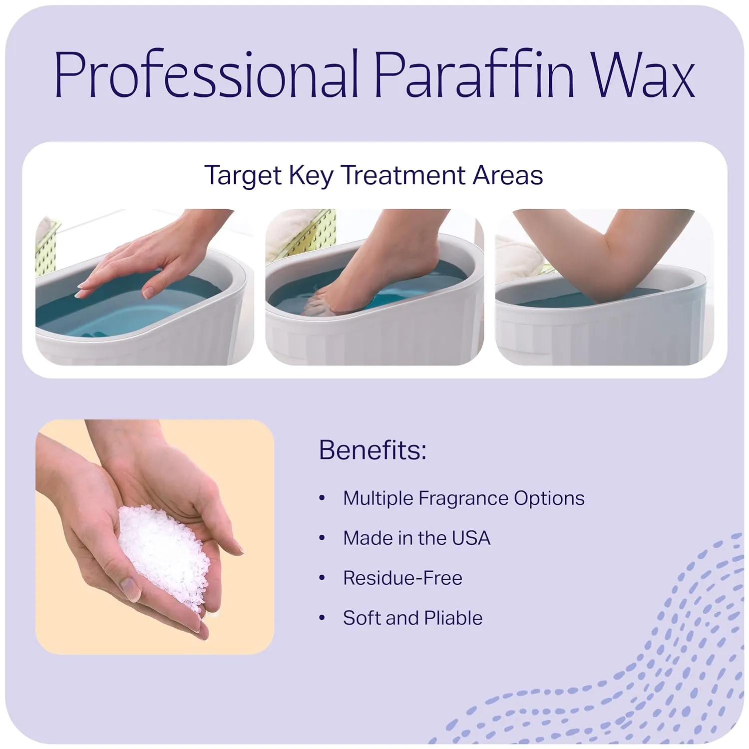 Therabath Paraffin Wax Refill - Thermotherapy - Use to Relieve Arthritis Discomfort, Stiff Muscles, & Dry Skin - For Hands, Feet, Body - Deeply Hydrates & Protects - Made in USA, 4 lb Lavender Harmony