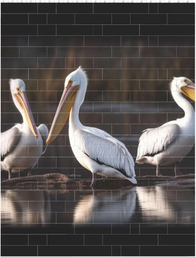 Three Pelicans Building Block Puzzle Personalized Building Bricks for Adults Square Shaped DIY Brick Block Puzzles Valentine's Day Gifts for Home Decor Brick Puzzle