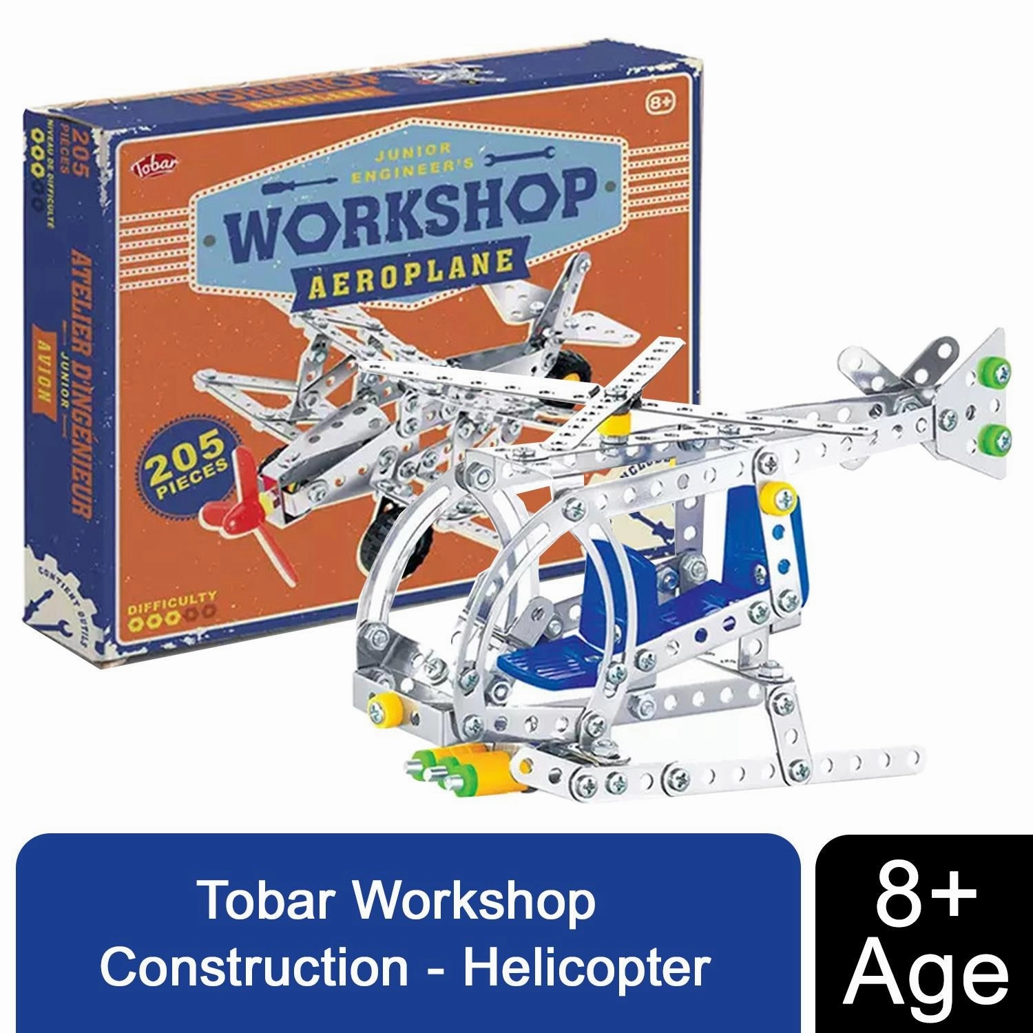Tobar Build And Play Super Puma Style Helicopter Metal Construction Play Set