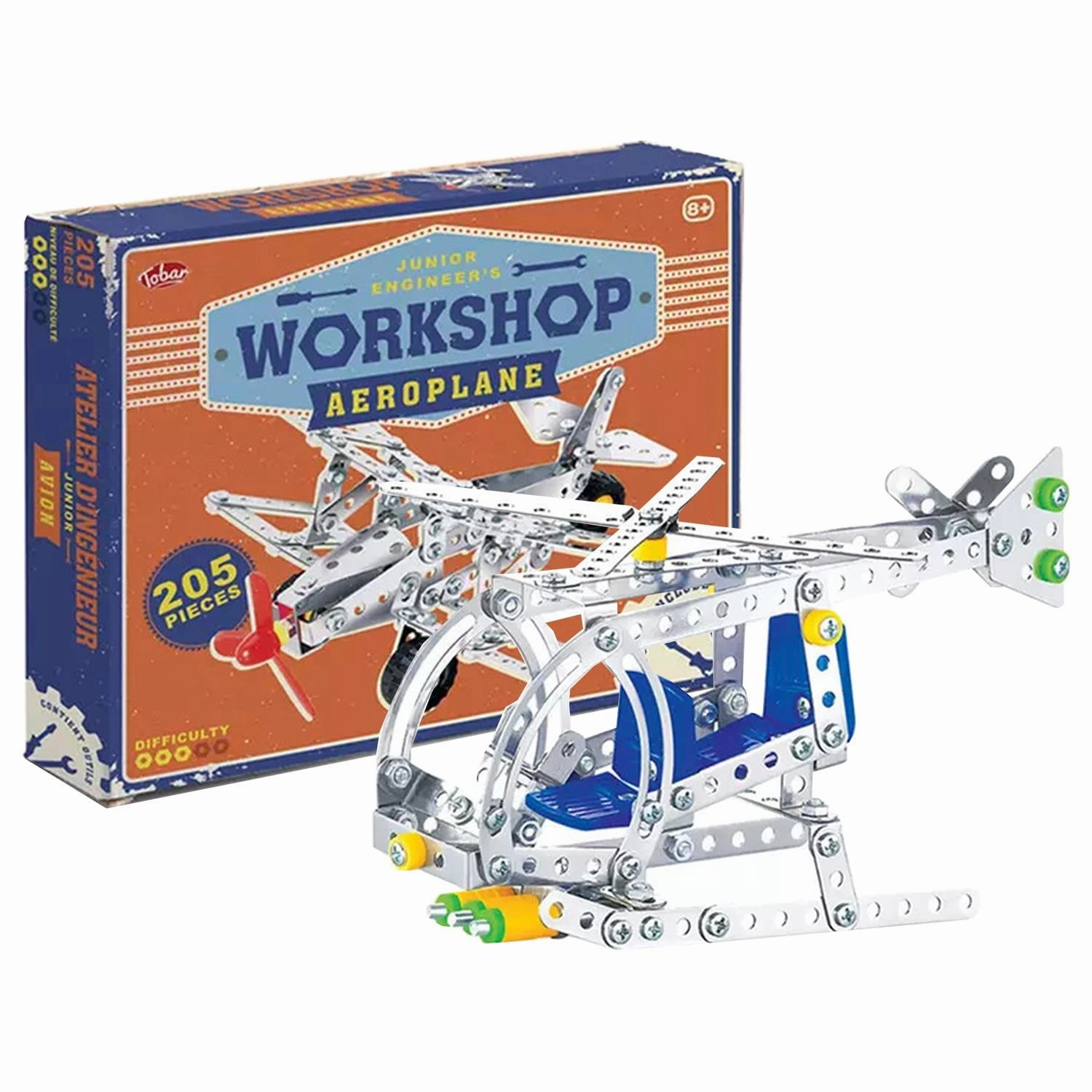 Tobar Build And Play Super Puma Style Helicopter Metal Construction Play Set