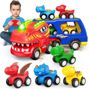 Toddler Toys 2-3, Dinosaur Play Sets for Kids 3-5 Remote Control Cars for 1-3 Toddler Car with Light & Music Dinosaur Toys for Kids 2-4 Sensory Birthday Gifts for Boys 3-5
