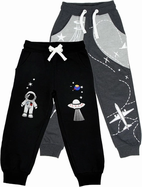 Toddler Boys Animal 3D Knee Knit French Terry Jogger/Pants - Pure Cotton