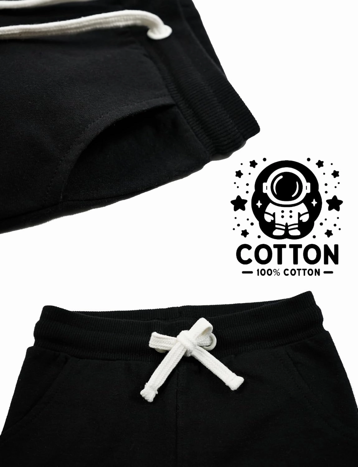 Toddler Boys Animal 3D Knee Knit French Terry Jogger/Pants - Pure Cotton