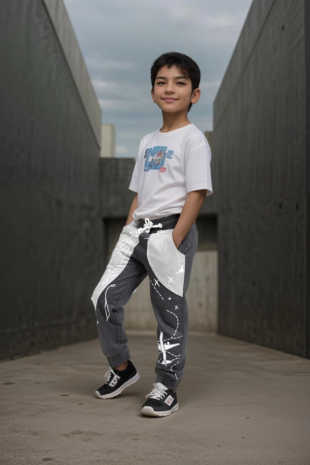 Toddler Boys Animal 3D Knee Knit French Terry Jogger/Pants - Pure Cotton