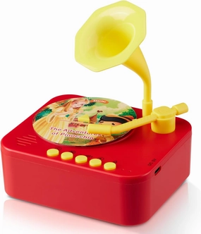 Toddler Gramophone Musica Toys - Player Audio Books for Kids, 99 Cards Stories Songs Phonograph Record, Gift for Boys and Girls (Bright Red)