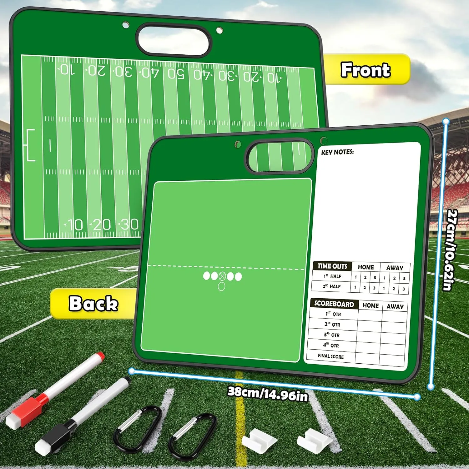 Torlam Magnetic Dry Erase Coach Board, Baseball, Soccer, Football, Basketball Coaching Clipboard