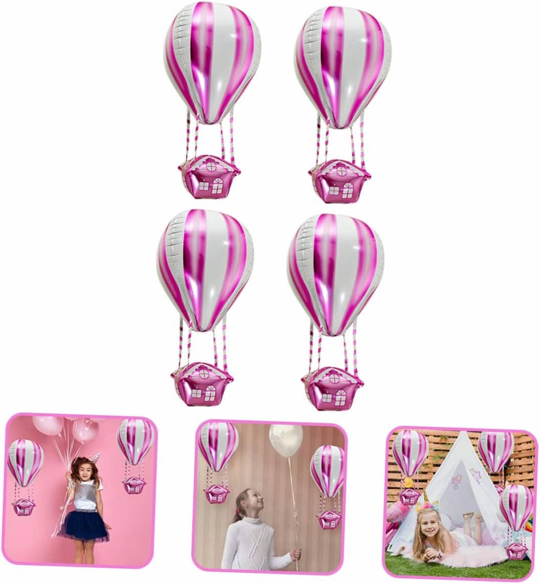 Totority 3sets Hot Air Balloon Aluminum Film Balloons Decorations for Birthday Party Wedding Baby Shower Photo Booth Props 4pcs*3