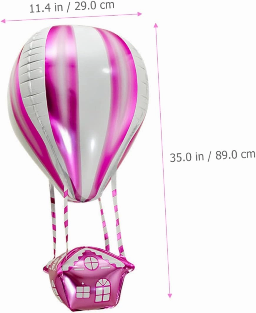 Totority 3sets Hot Air Balloon Aluminum Film Balloons Decorations for Birthday Party Wedding Baby Shower Photo Booth Props 4pcs*3