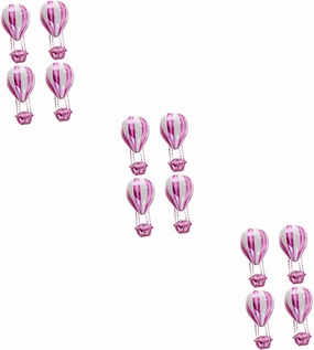 Totority 3sets Hot Air Balloon Aluminum Film Balloons Decorations for Birthday Party Wedding Baby Shower Photo Booth Props 4pcs*3
