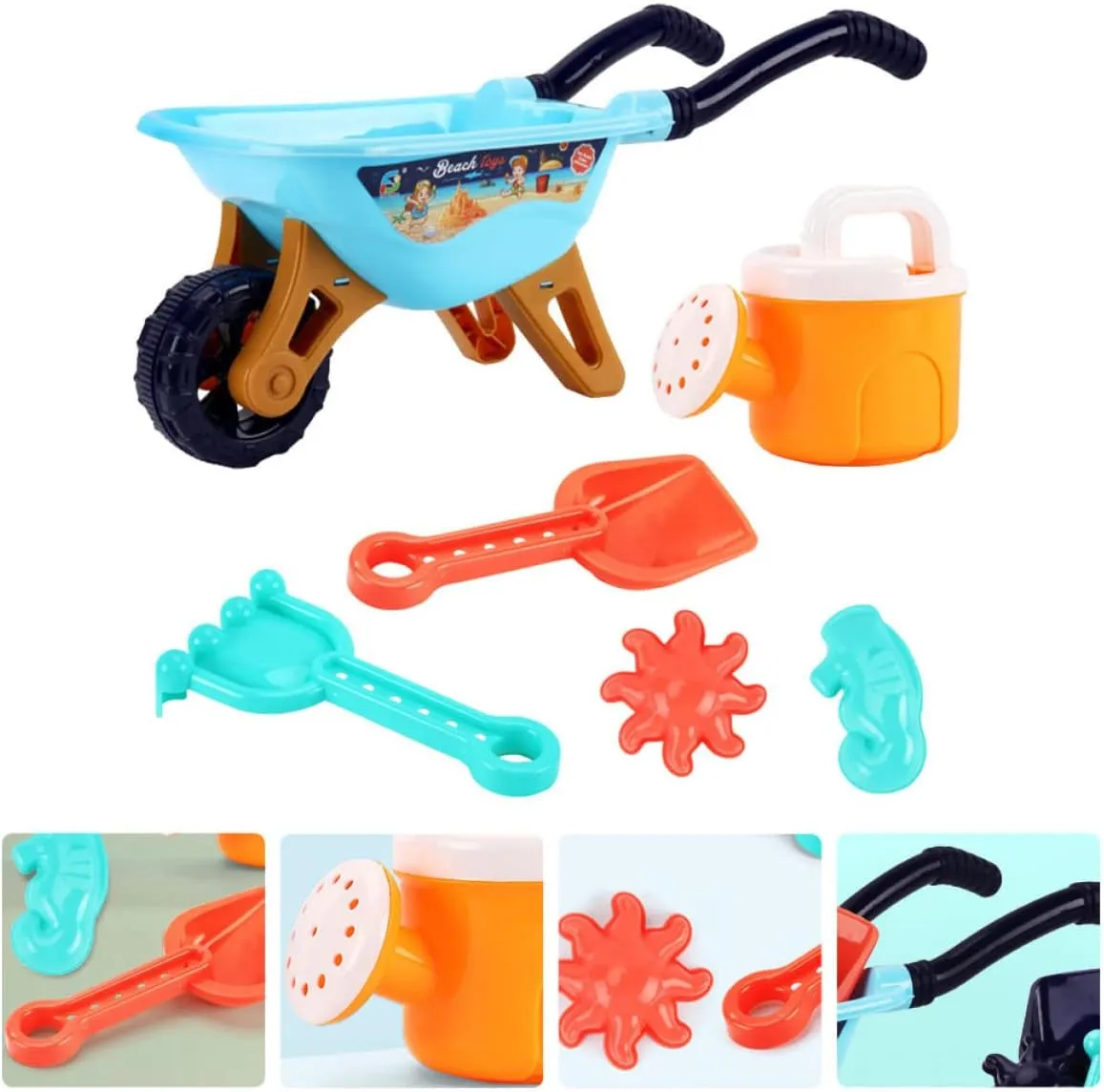 TOYANDONA 2sets Outdoor Beach Toy Sand Playthings Lightweight and Beach Cart for Fun Play Adorable Shapes to Enhance Cooperation Skills for Sand Play Activities