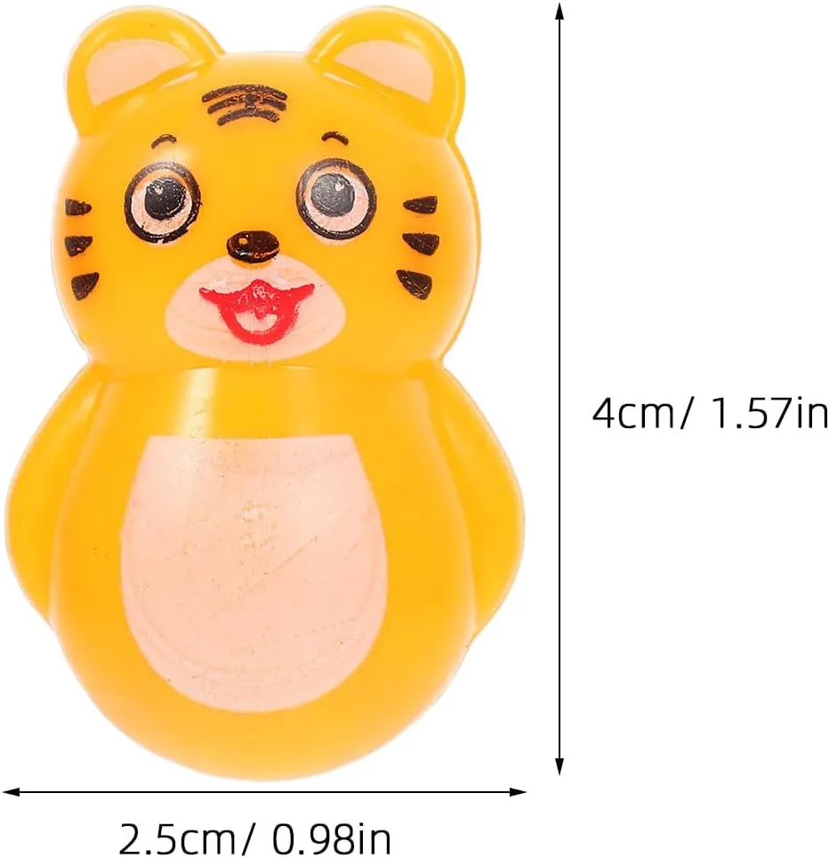 Toyvian 48 Pcs Tumbler Little Tiger Garden Statue Mini Wobble Toy Bonsai Decor New Year Lucky Mascot Spring Festival Zodiac Ornament Cars Toy Tiger Ornaments Plastic Household Model Child