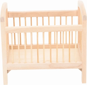 Toyvian Miniature Bedroom Accessory Doll Crib Model Room Decor Small Crib Crafts Wooden Doll House