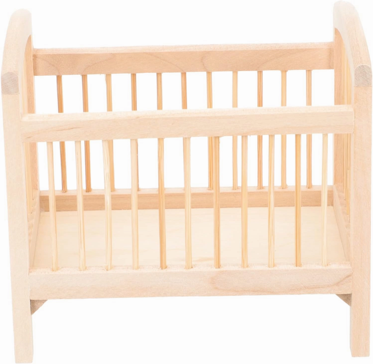 Toyvian Miniature Bedroom Accessory Doll Crib Model Room Decor Small Crib Crafts Wooden Doll House