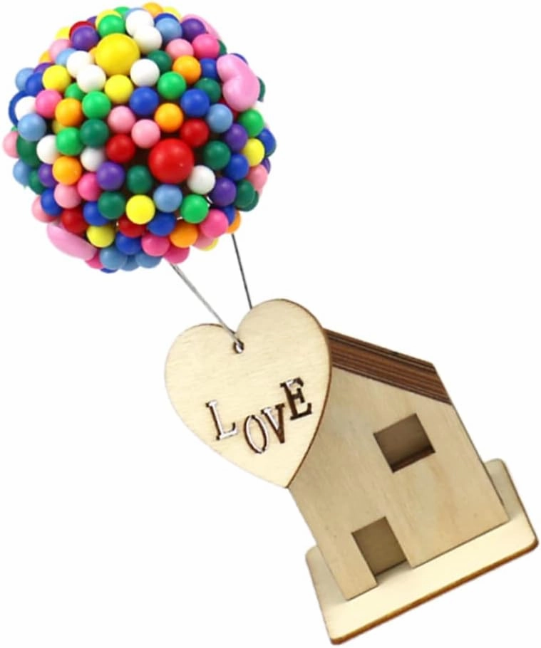 Toyvian Miniature House Wood Balloon Flying House DIY Kit Enhance Patience Creativity Ideal for Boys and Girls Adults
