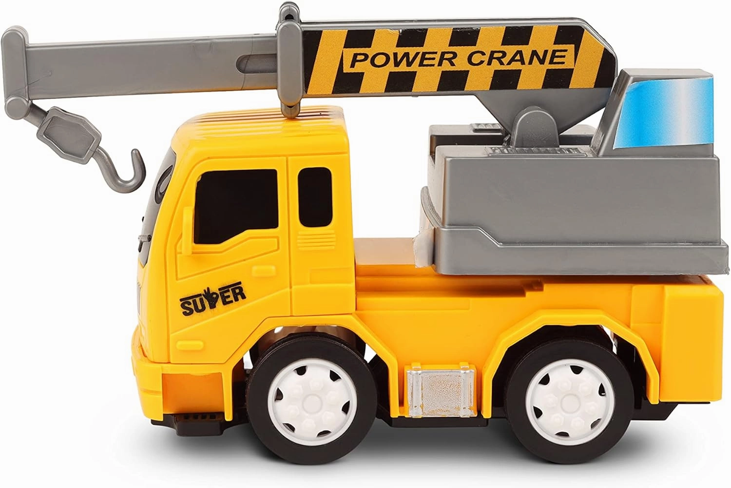 TOYZONE Friction Powered Mini Truck Series | BPA Free | Friction Powered Toy | Unbreakable City Service Truck | Pull Back | Push & Go Crawling Toys (Contruction Vehicle Crane)