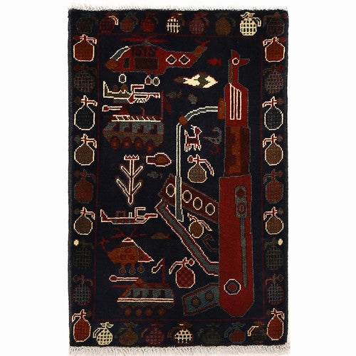 Traditional Rug Handmade Rug Oriental Rug War Rug Blue Small Rug
