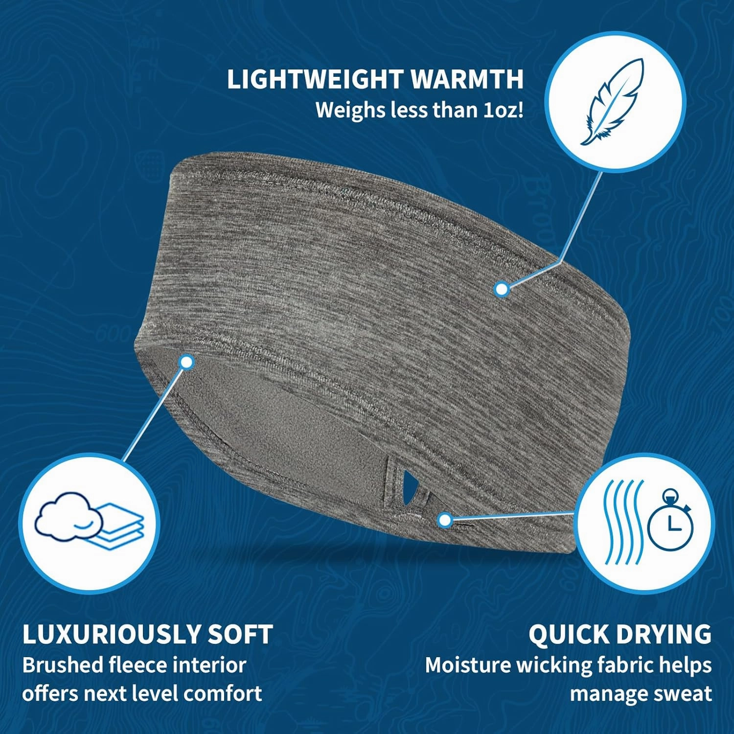 TrailHeads Womens Ponytail Headband - Moisture Wicking Hair Headband for Running, Winter, Workout - Athletic Headband Women