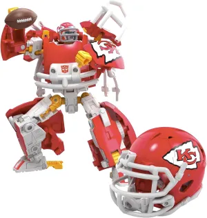 Transformers NFL Kansas City Chiefs KC-59, 5.5-Inch Action Figure Changes from Robot to Helmet, Football Toys for Ages 8 