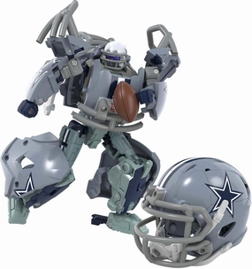 TRANSFORMERS NFL Dallas Cowboys Starblitz 5.5-Inch Action Figure Changes from Robot to Helmet, Football Toys for Ages 8 