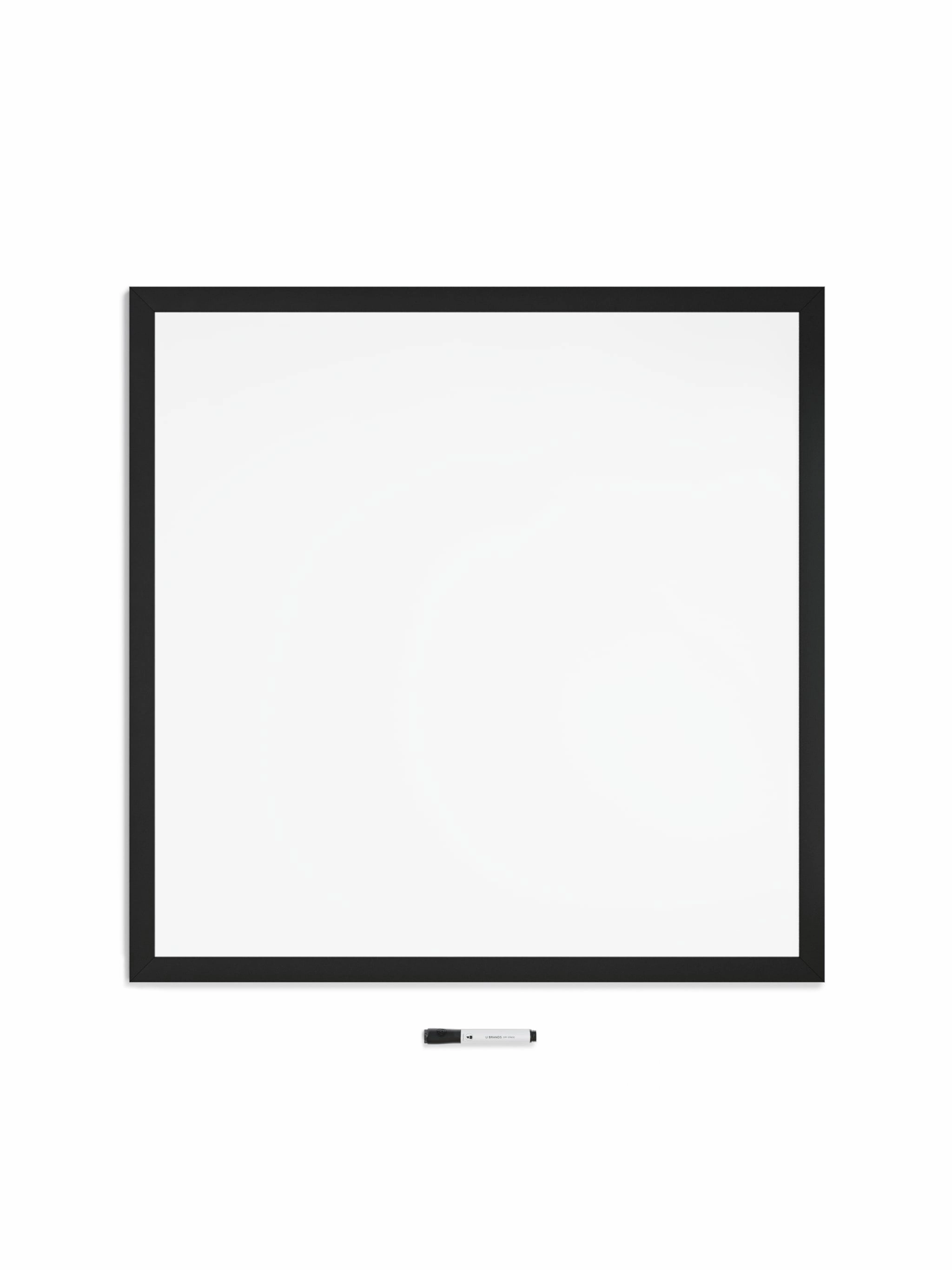 U Brands Black Wood-Style Frame Magnetic Dry Erase Board, 36" x 36" (Actual Size 35" x 35")