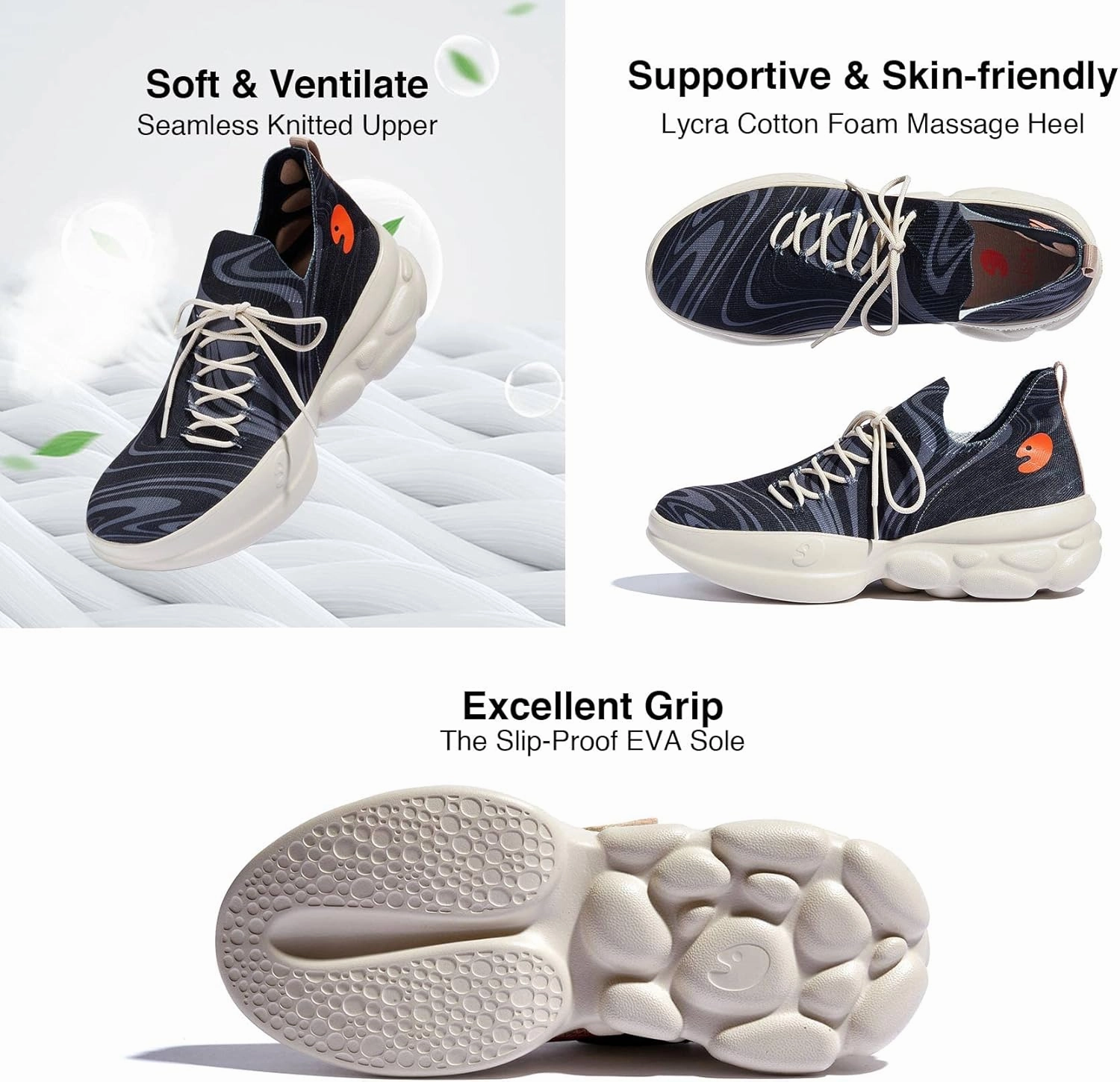 UIN Men's Chunky Fashion Sneakers Walking Casual Comfortable Art Painted Travel Designer Dad Shoes Ronda