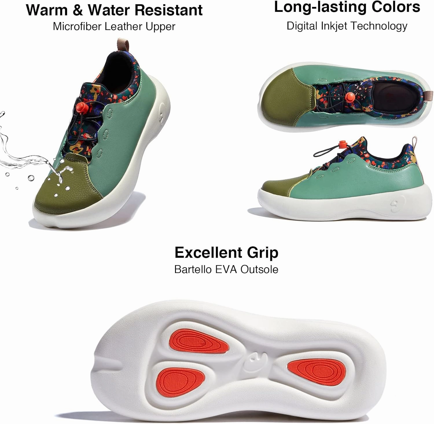 UIN Women's Art Painted Fashion Sneaker Wide Toe Lace-up Lightweight Comfort Walking Travel Shoes Bartello