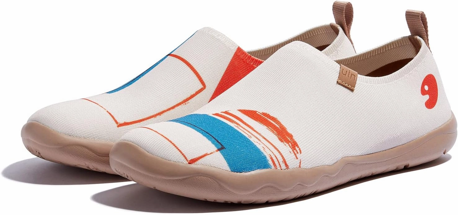 UIN Women's Art Painted Travel Shoes Slip On Casual Knit Loafers Lightweight Comfort Fashion Sneaker Toledo ⅠBirds and Flowers