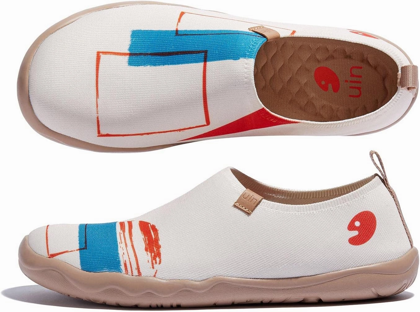 UIN Women's Art Painted Travel Shoes Slip On Casual Knit Loafers Lightweight Comfort Fashion Sneaker Toledo ⅠBirds and Flowers