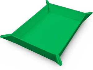 Ultra PRO - Vivid Magnetic Folding Dice Tray, Portable Compact Tabletop RPG Gaming Tool Accessory Durable Leatherette Foldable Dice Holder Mat - Green