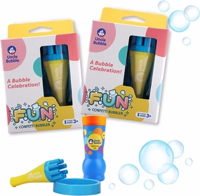 Uncle Bubble Confetti Bubbler 2 Sets - Kiddo Bubble Blower | Make Thousands of Tiny Bubble in One Breath with World Record Best Bubble Solution