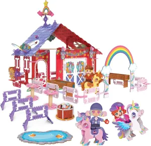 Unicorn Barn | Build-Your-Own Magical Animals Farm Play Set, Kids 3D Puzzle Toy - STEM Girl Toys Ages 6-7 and Up