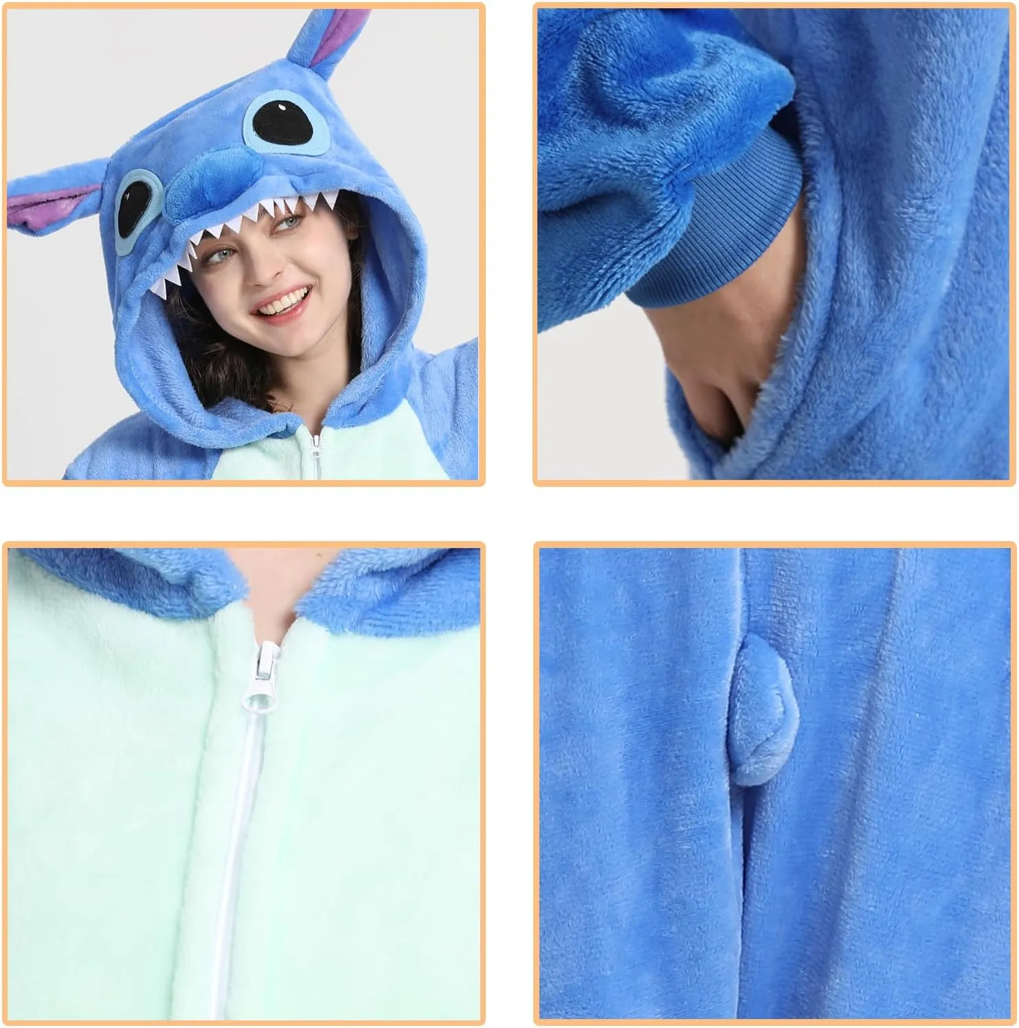 Unisex Adult Animal Onesie Pajamas, Mens Womens Flannel Halloween Cosplay Costume/Homewear/Sleepwear