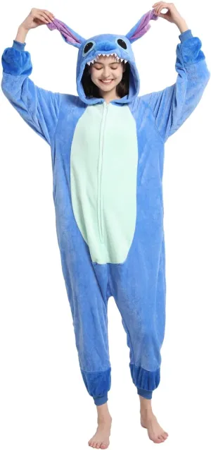 Unisex Adult Animal Onesie Pajamas, Mens Womens Flannel Halloween Cosplay Costume/Homewear/Sleepwear