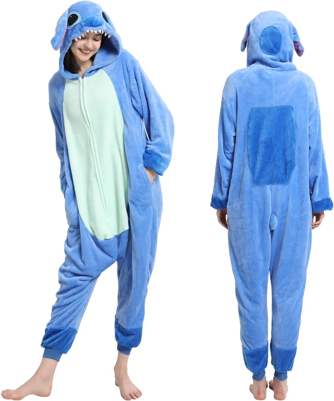 Unisex Adult Animal Onesie Pajamas, Mens Womens Flannel Halloween Cosplay Costume/Homewear/Sleepwear