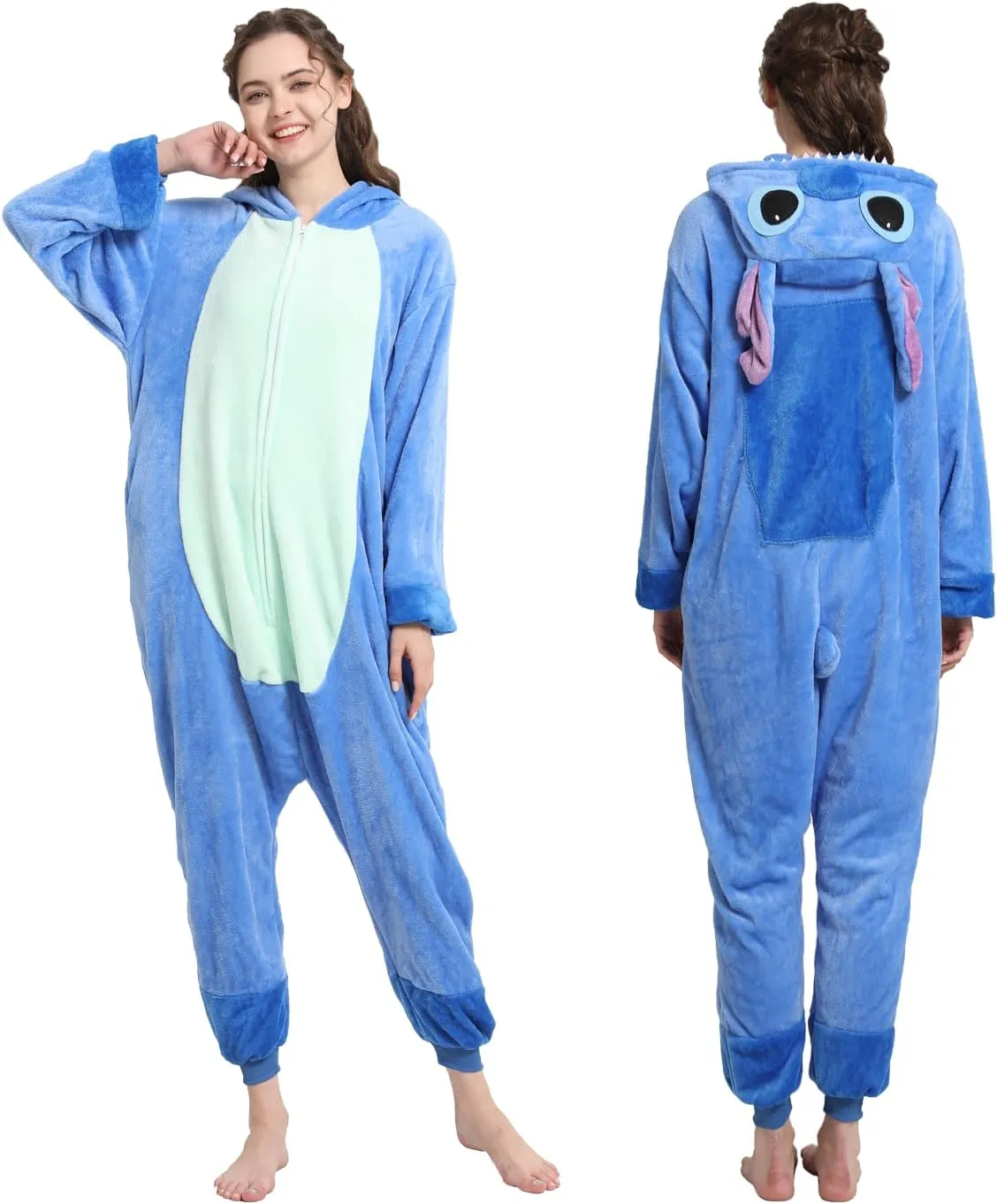 Unisex Adult Animal Onesie Pajamas, Mens Womens Flannel Halloween Cosplay Costume/Homewear/Sleepwear