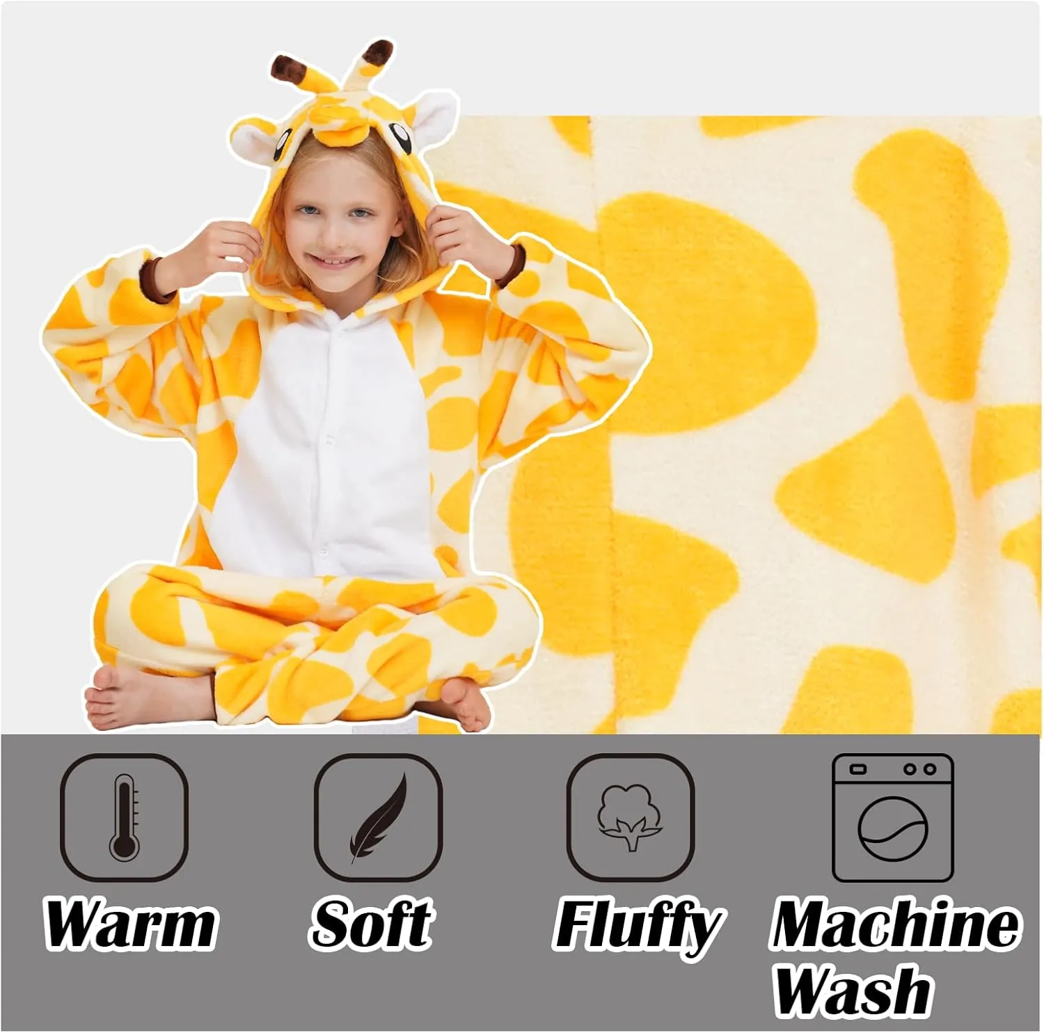 Unisex Children Animal Onesie Pajamas,Kids Flannel Halloween Cosplay Costume/Homewear/Sleepwear