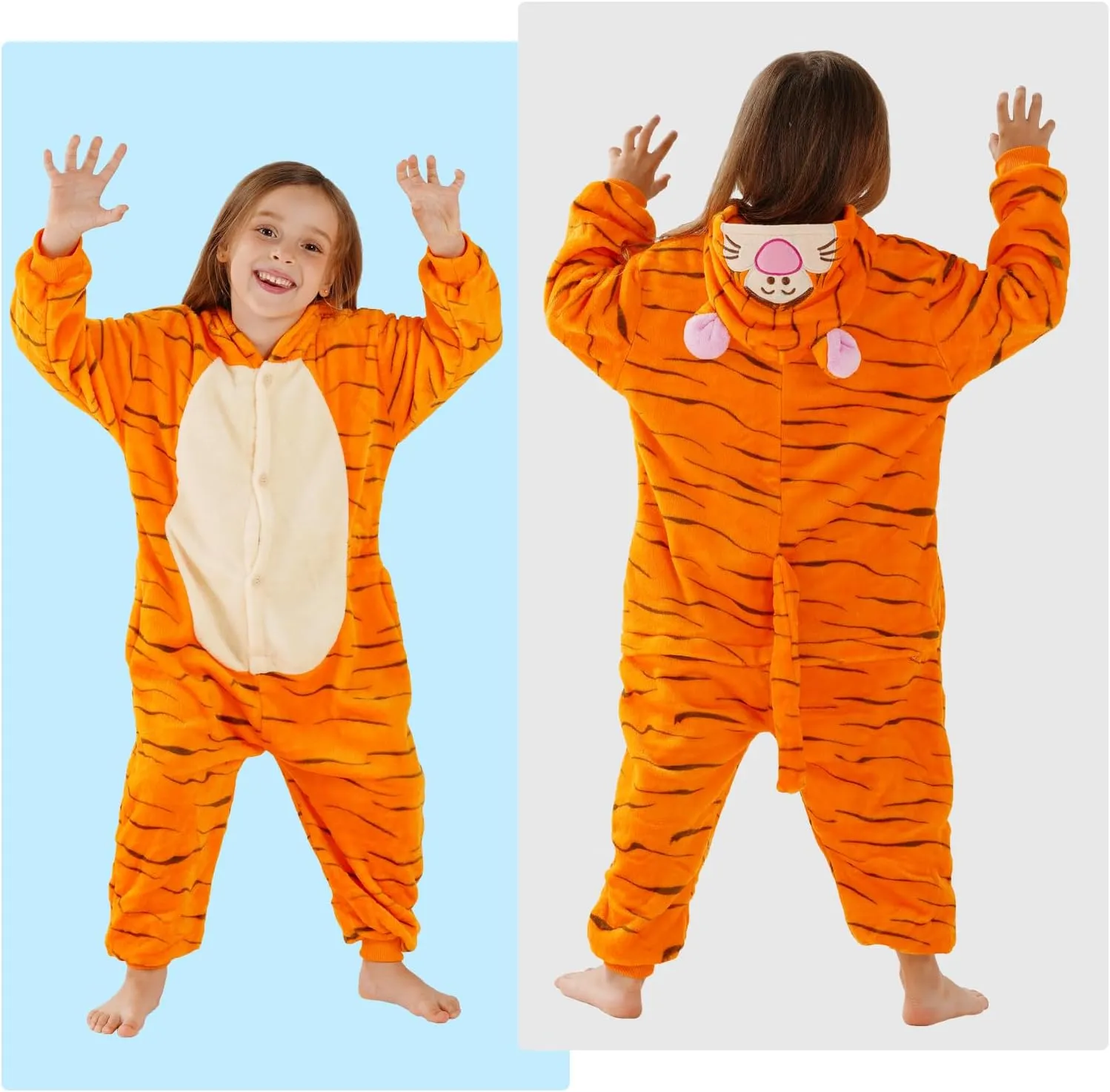 Unisex Children Animal Onesie Pajamas,Kids Flannel Halloween Cosplay Costume/Homewear/Sleepwear
