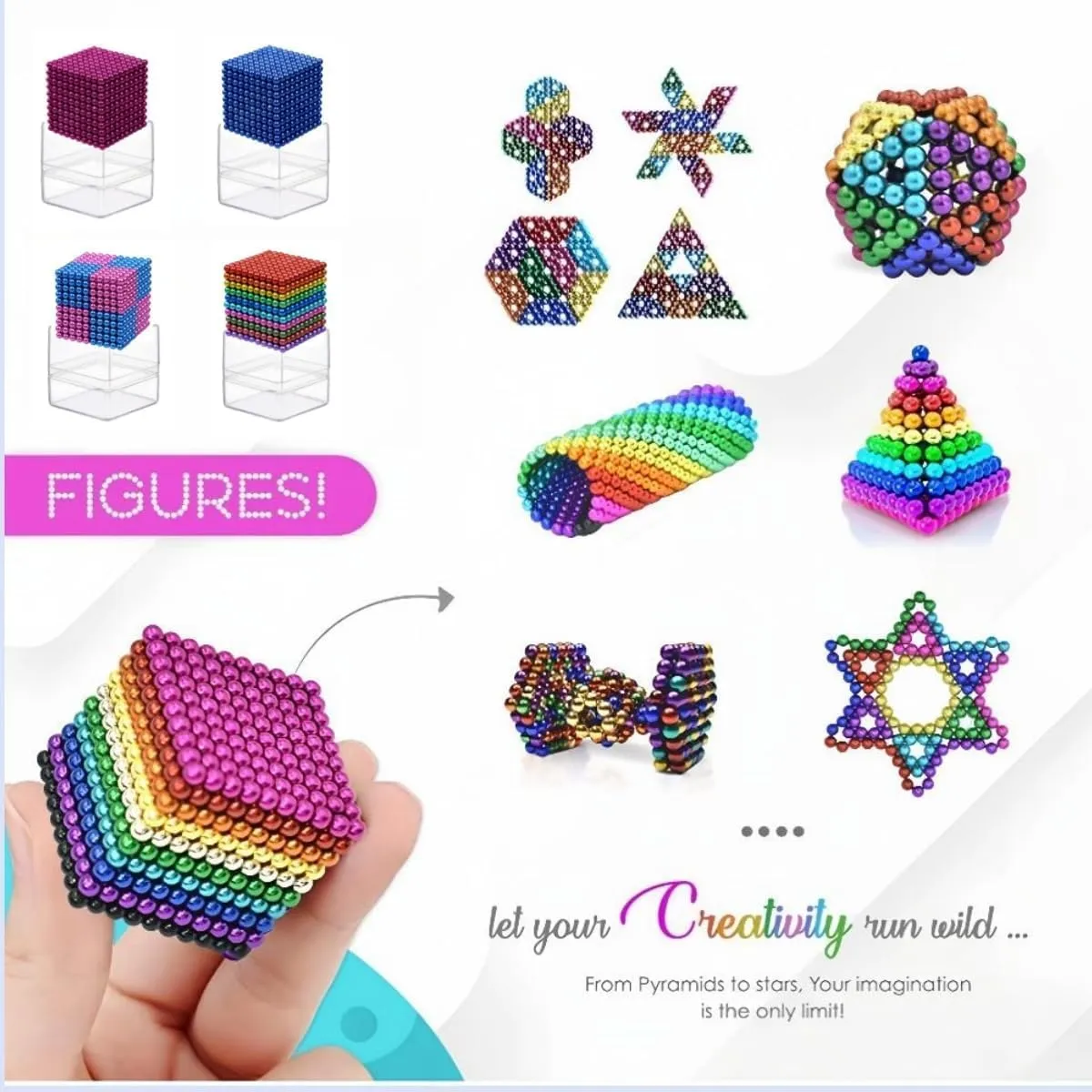 Upgraded Magnetic-3mm-525pcs Balls,Mgnets Building Desk Toy for Stress,Magnet-Beads Putty Toy Slime for Adults 16  