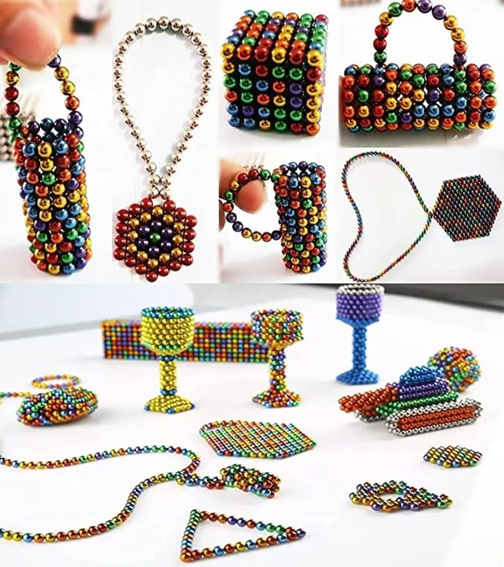 Upgraded Magnetic-3mm-525pcs Balls,Mgnets Building Desk Toy for Stress,Magnet-Beads Putty Toy Slime for Adults 16  