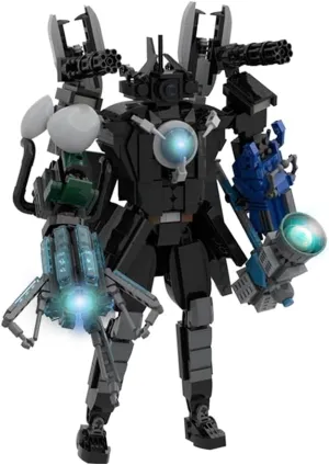 Upgraded Titan Clockman Block Toy, Titan Clock Man Game Model Toys, Reproducible Assembly Block Toy, Movable Figures Set (NobiMart, Monitor Man, NobiMart)