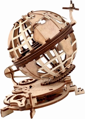 Vaguelly 1Set DIY Globe Puzzle Plaything with Elegant Base Beige Decor for Learning and Hand Eye Coordination Unique Educational Present for Office Desktop Decor