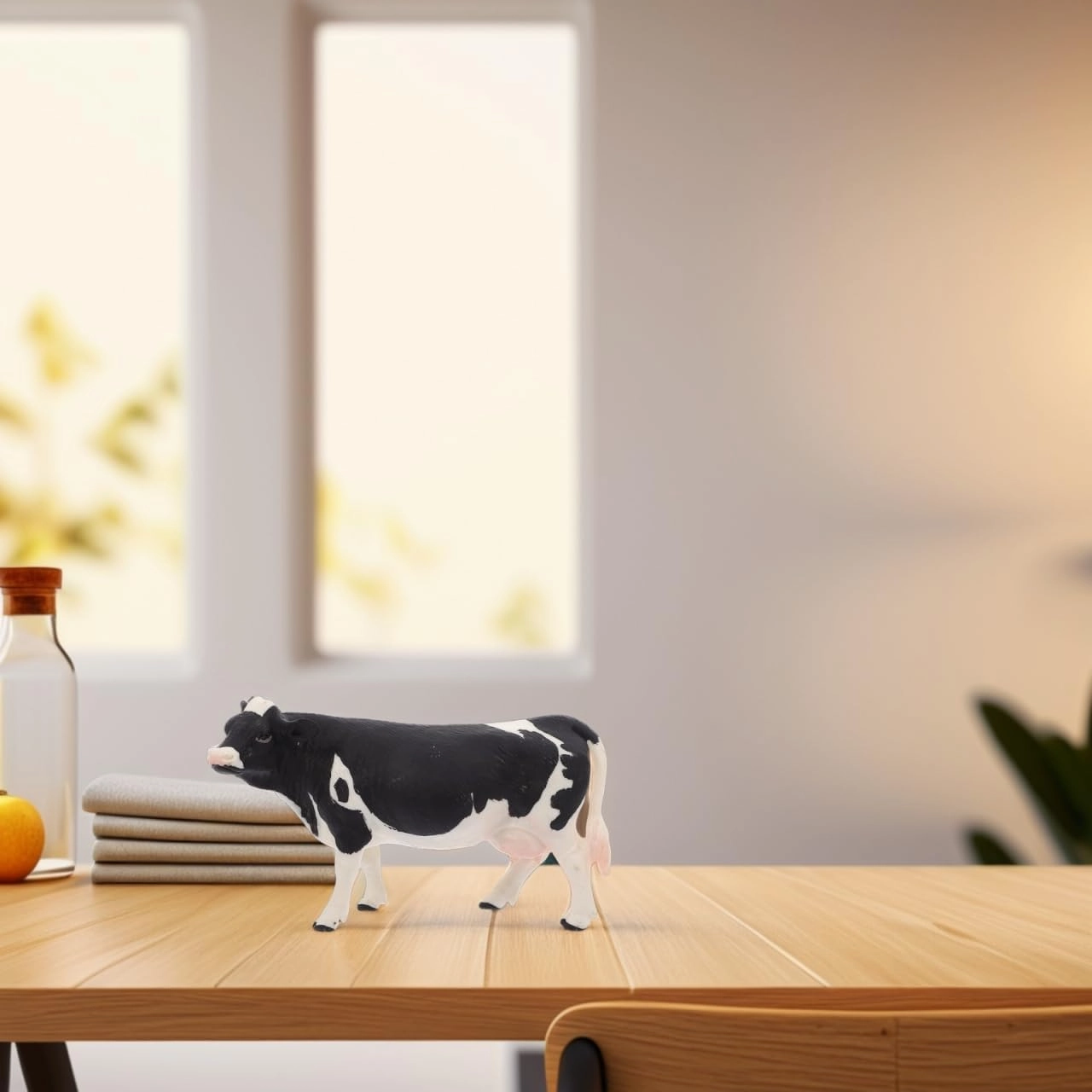 Vaguelly Cow Toy Simulation Animal Model Decor Models Creative Cow Ornament Cow Figurine Miniature Animal Figurines Early Cow Ornament for Room Cow Model Desktop Accessories Child