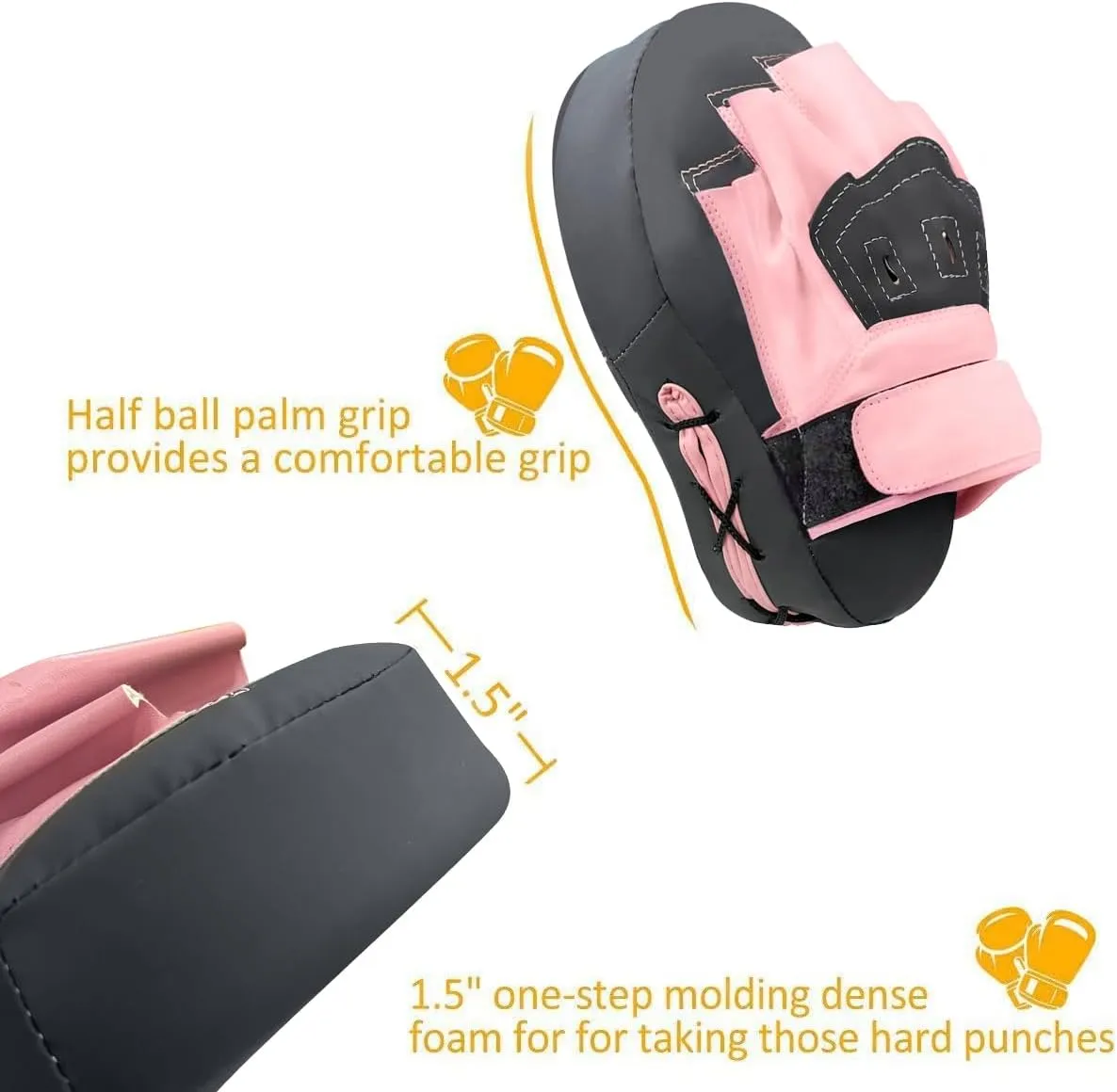 Valleycomfy Boxing Curved Focus Punching Mitts- Leatherette Training Hand Pads