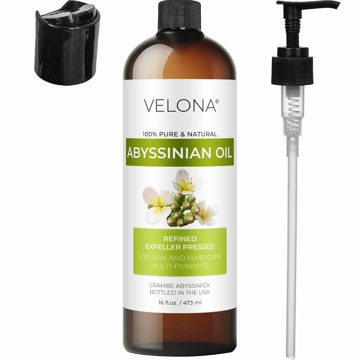velona Abyssinian Oil 16 Fl Oz | 100% Pure and Natural Carrier Oil | Cold Pressed | Hair, Body Care | Use Today - Enjoy Results