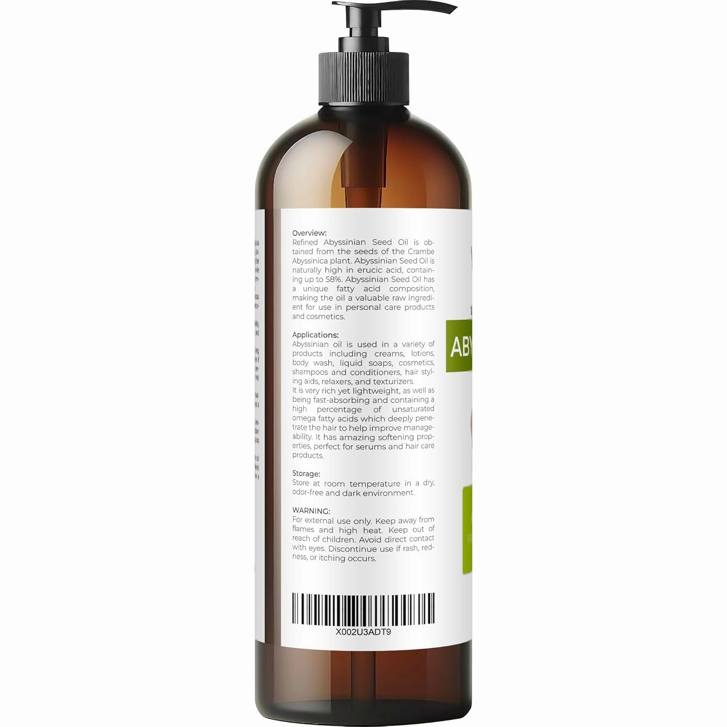 velona Abyssinian Oil 16 Fl Oz | 100% Pure and Natural Carrier Oil | Cold Pressed | Hair, Body Care | Use Today - Enjoy Results