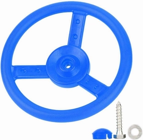 VGEBY1 Swingset Steering Wheel, Plastic Outdoor Kids Steering Wheel Attachment Playground Swing Set(Blue)