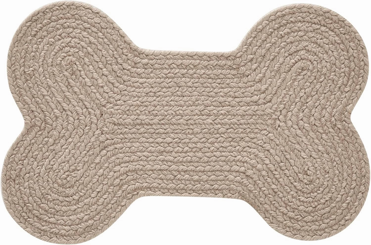 VHC Brands Indoor/Outdoor Pet Food Mat for Dogs Cats Kitchen Bone Rug (Natural, Small)